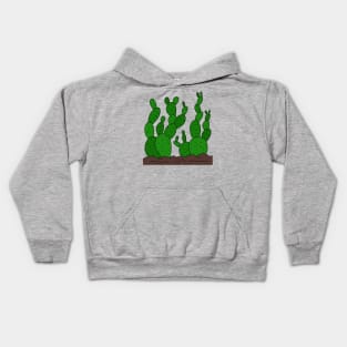 Cute Cactus Design #143: One Big Cactus Family Kids Hoodie